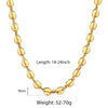 Coffee Beans Link Chain 7/9/11MM Necklace Gold Color Silver Color Stainless Steel Men Women Geometric Rope  Jewelry Wholesale