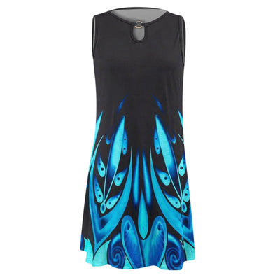 Fashion Printed Sleeveless Dress Women Summer O Neck Straight Dress for Women Beachwear women summer 2023 vestito donna