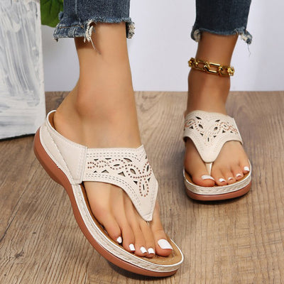 Clip Toe Wedge Sandals Women Summer Flip Flops Slippers Beach Shoes