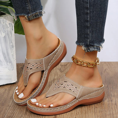 Clip Toe Wedge Sandals Women Summer Flip Flops Slippers Beach Shoes