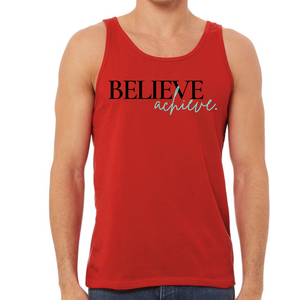 Mens Tank Top Fitness Shirt Believe And Achieve - Inspirational