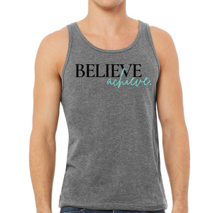 Mens Tank Top Fitness Shirt Believe And Achieve - Inspirational