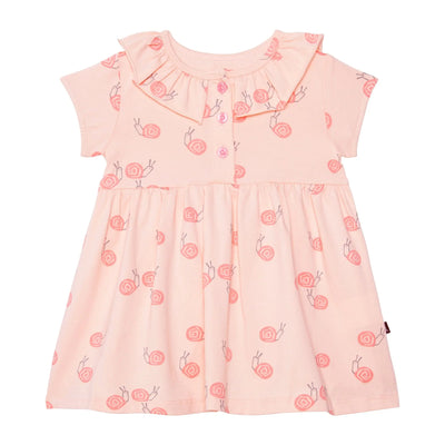 Organic Cotton Printed Dress Set Pink Snails - Image #2