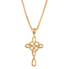 14K Gold Plated Infinity Cross Pendant Necklace