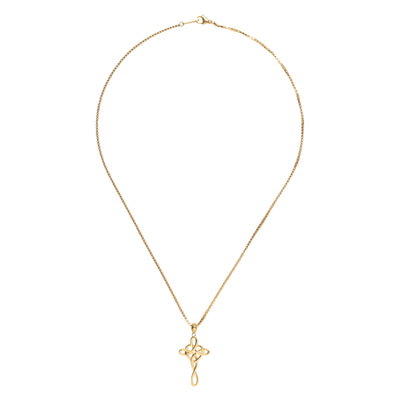 14K Gold Plated Infinity Cross Pendant Necklace