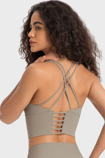 Crisscross Back Ladder Detail Sports Bra - nolimit