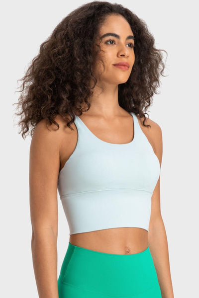 Crisscross Back Ladder Detail Sports Bra - nolimit