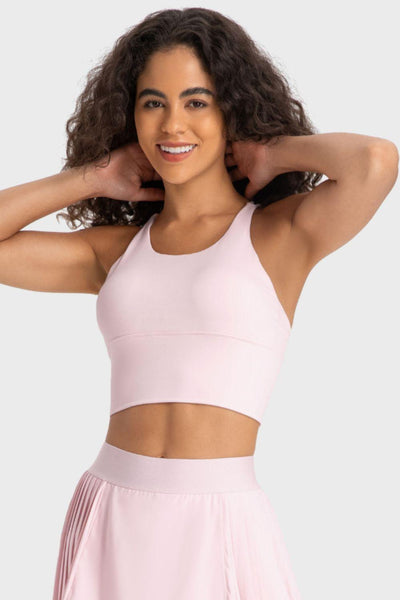 Crisscross Back Ladder Detail Sports Bra - nolimit