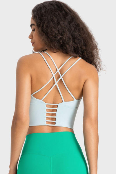 Crisscross Back Ladder Detail Sports Bra - nolimit