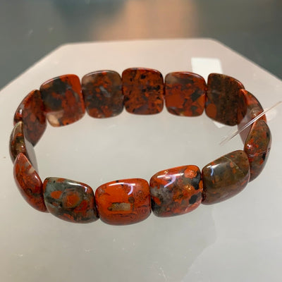 Brecciated Jasper Oval Beaded Bracelet-1