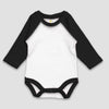 Baby Raglan One Piece Bodysuits Long Sleeves – 100% Cotton White/Black - LG2144WD - The Laughing Giraffe®