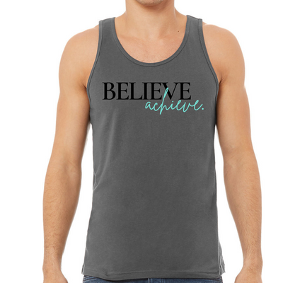 Mens Tank Top Fitness Shirt Believe And Achieve - Inspirational