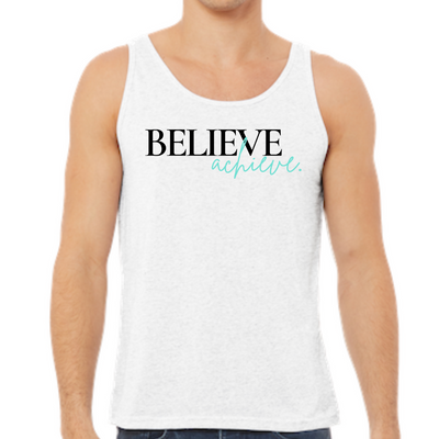 Mens Tank Top Fitness Shirt Believe And Achieve - Inspirational