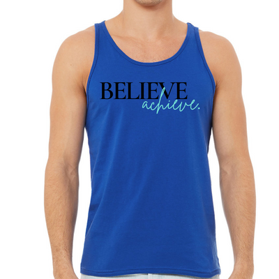 Mens Tank Top Fitness Shirt Believe And Achieve - Inspirational